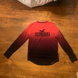 Men’s medium long sleeve red and black hollister shirt